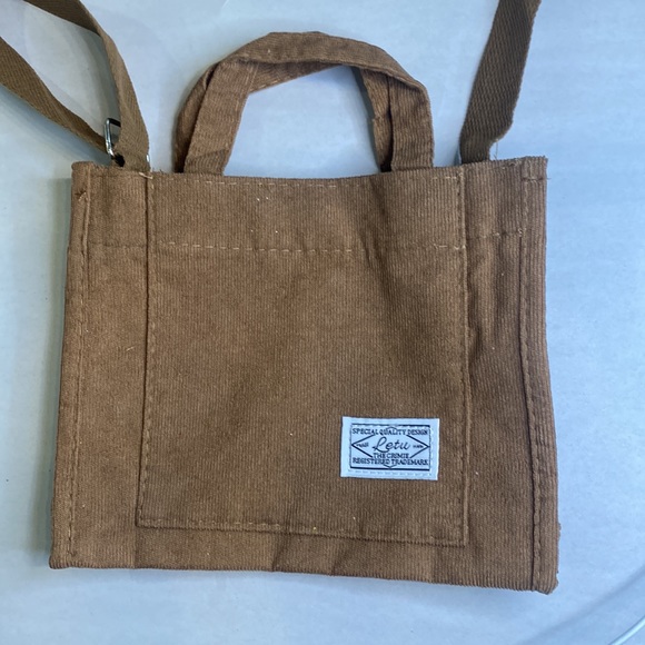 Letu - Small Brown Corduroy Small Handbag / Shoulder Bag For Women & Gir… - Picture 3 of 13